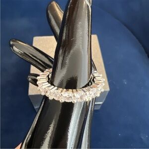 Charter Club Ring Silver Plated Size 10 Eternity Band Tennis